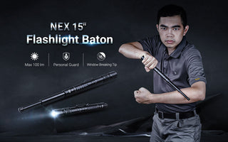 New! NEX 15″ Flashlight Baton, Your Personal Guard!