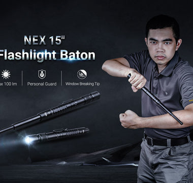 New! NEX 15″ Flashlight Baton, Your Personal Guard!