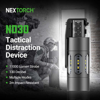 NEXTORCH ND30 Device – 11,000 Lumen, 130dB Tactical Strobe
