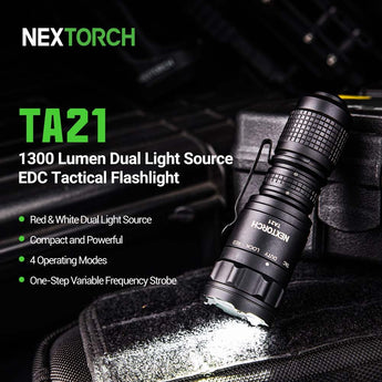 NEXTORCH TA21 Pocket Carry Tactical Flashlight Set | Red & White Light